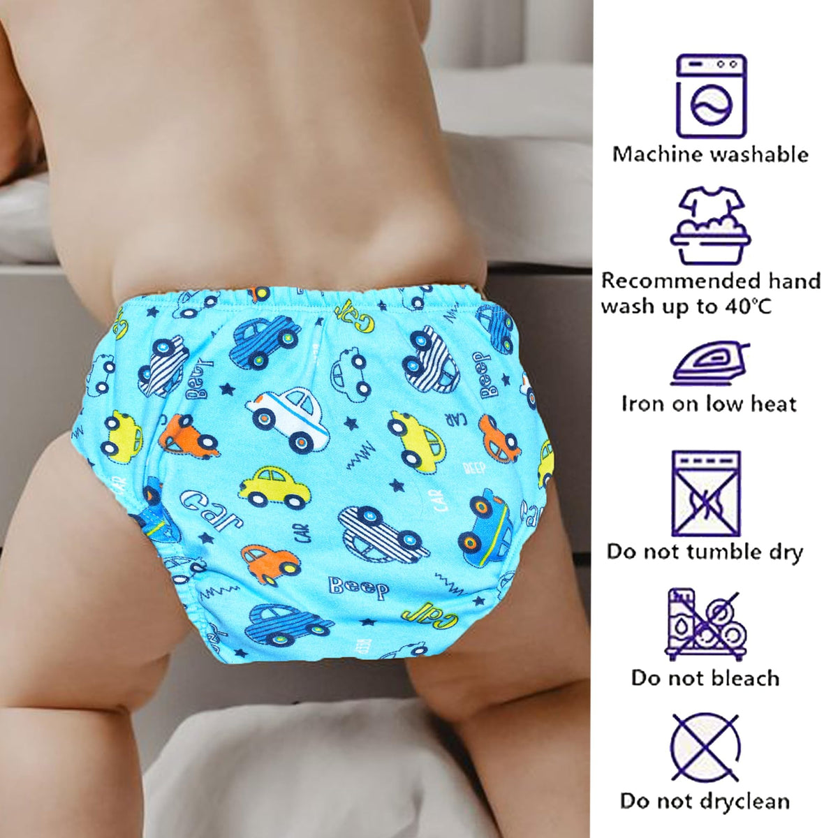 VParents Padded Underwear for Babies and Toddlers with 3 Layers of Cotton Padding Potty Training  Pull Up & Diaper-Free Time