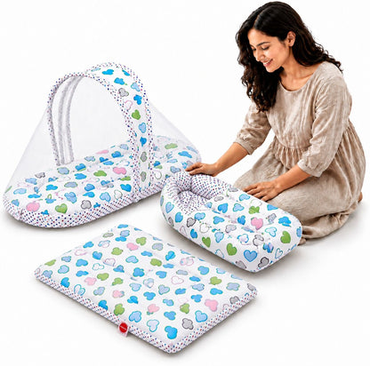 VParents Cheeky Cheeky Baby 4 Piece Bedding Set with Pillow and Bolsters Sleeping Bag and Bedding Set Combo