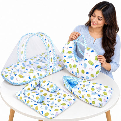 VParents Daisy Baby 4 Piece Bedding Set with Pillow and Bolsters Sleeping Bag and Bedding Set and Feeding Pillow Combo