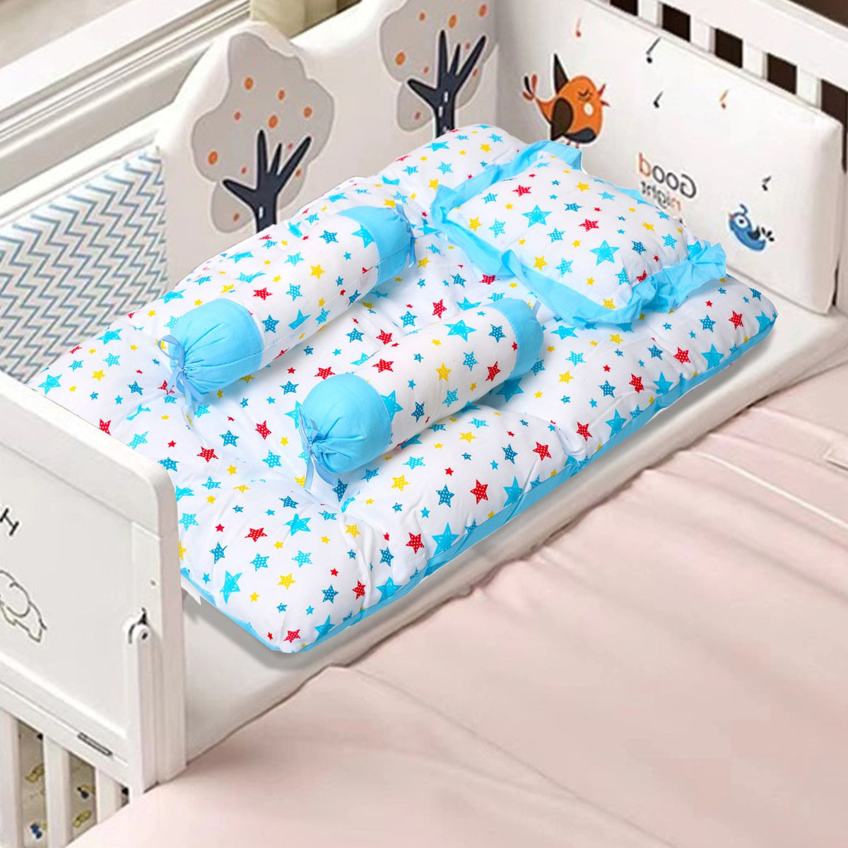 VParents Cheeky Cheeky Baby 4 Piece Bedding Set with Pillow and Bolsters
