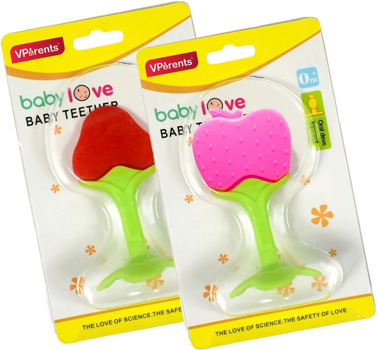 VParents Silicone Baby Teether for 3months+ baby, Teething and chewing Toys for babies BPA Free (Multicolor)
