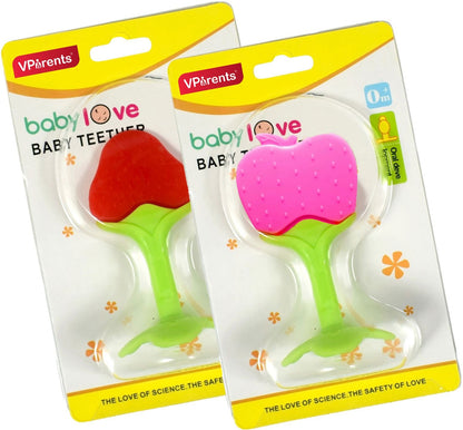 VParents Silicone Baby Teether for 3months+ baby, Teething and chewing Toys for babies BPA Free (Multicolor)