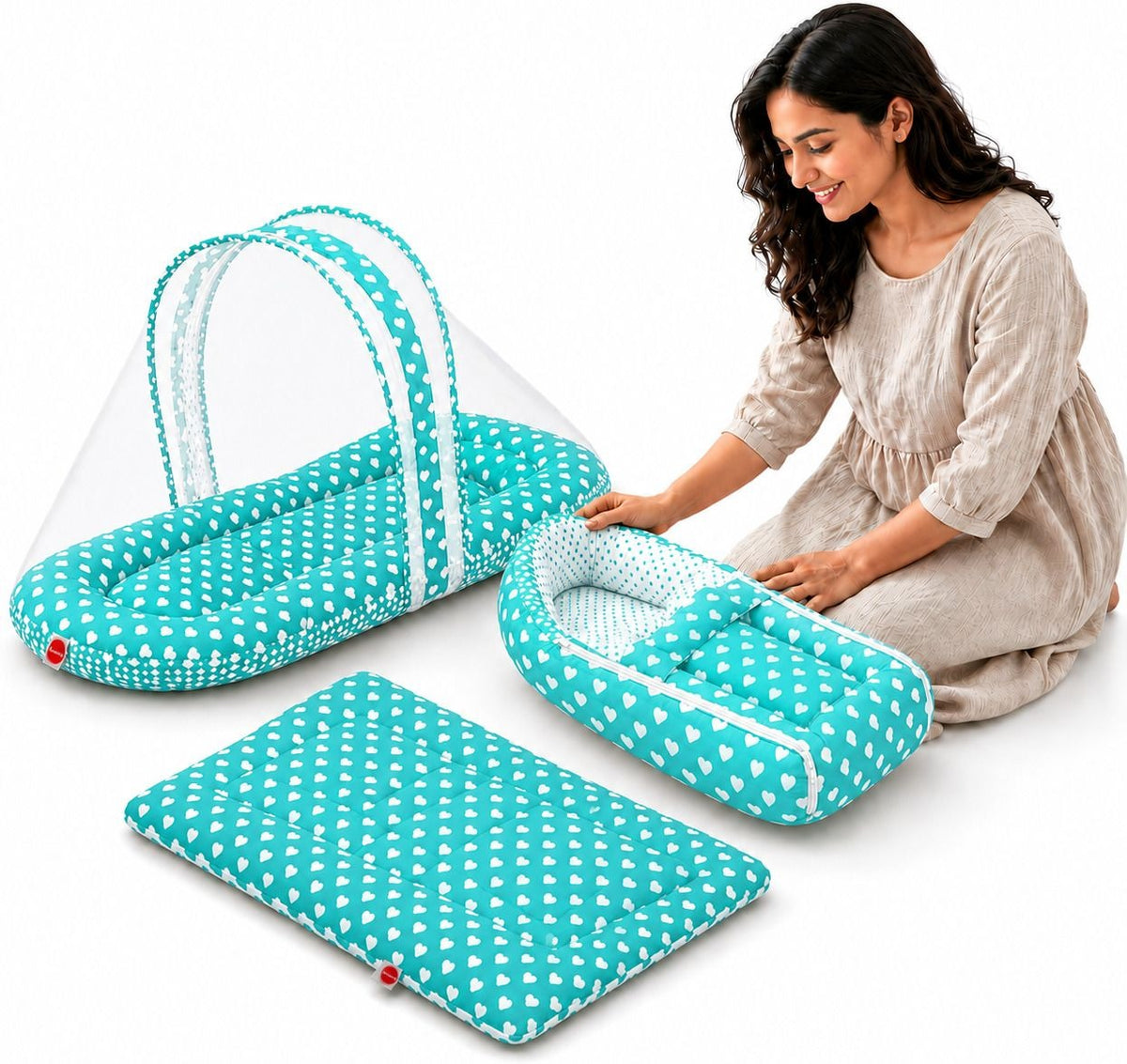 VParents Cheeky Cheeky Baby 4 Piece Bedding Set with Pillow and Bolsters Sleeping Bag and Bedding Set Combo