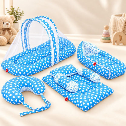 VParents Daisy Baby 4 Piece Bedding Set with Pillow and Bolsters Sleeping Bag and Bedding Set and Feeding Pillow Combo