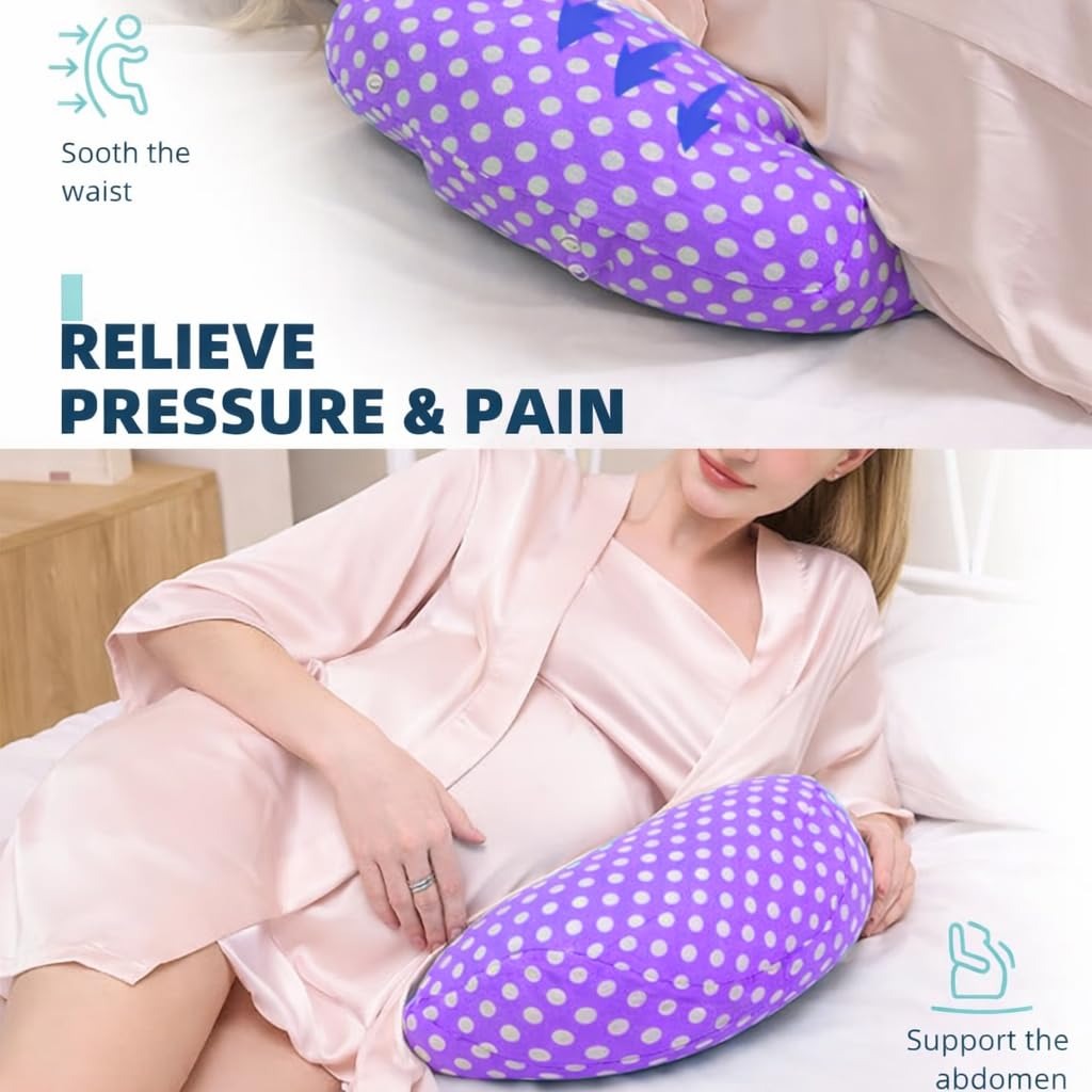 VParents Pregnancy Pillow for Women, Soft Maternity Pillows for Pregnancy Sleeping, Support for Back, Belly, HIPS, Legs, Maternity Pillow with Detachable and Adjustable Pillow Cover