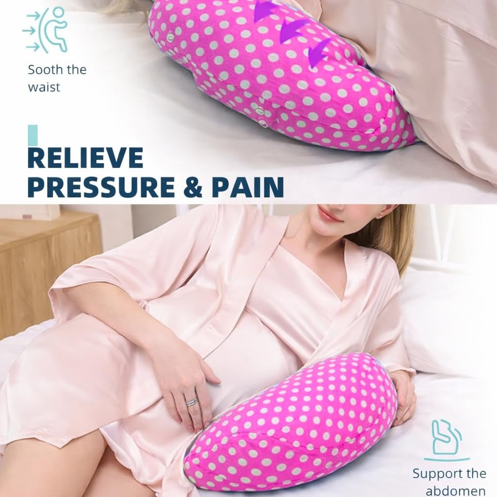 VParents Pregnancy Pillow for Women, Soft Maternity Pillows for Pregnancy Sleeping, Support for Back, Belly, HIPS, Legs, Maternity Pillow with Detachable and Adjustable Pillow Cover