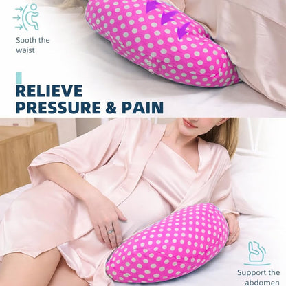 VParents Pregnancy Pillow for Women, Soft Maternity Pillows for Pregnancy Sleeping, Support for Back, Belly, HIPS, Legs, Maternity Pillow with Detachable and Adjustable Pillow Cover