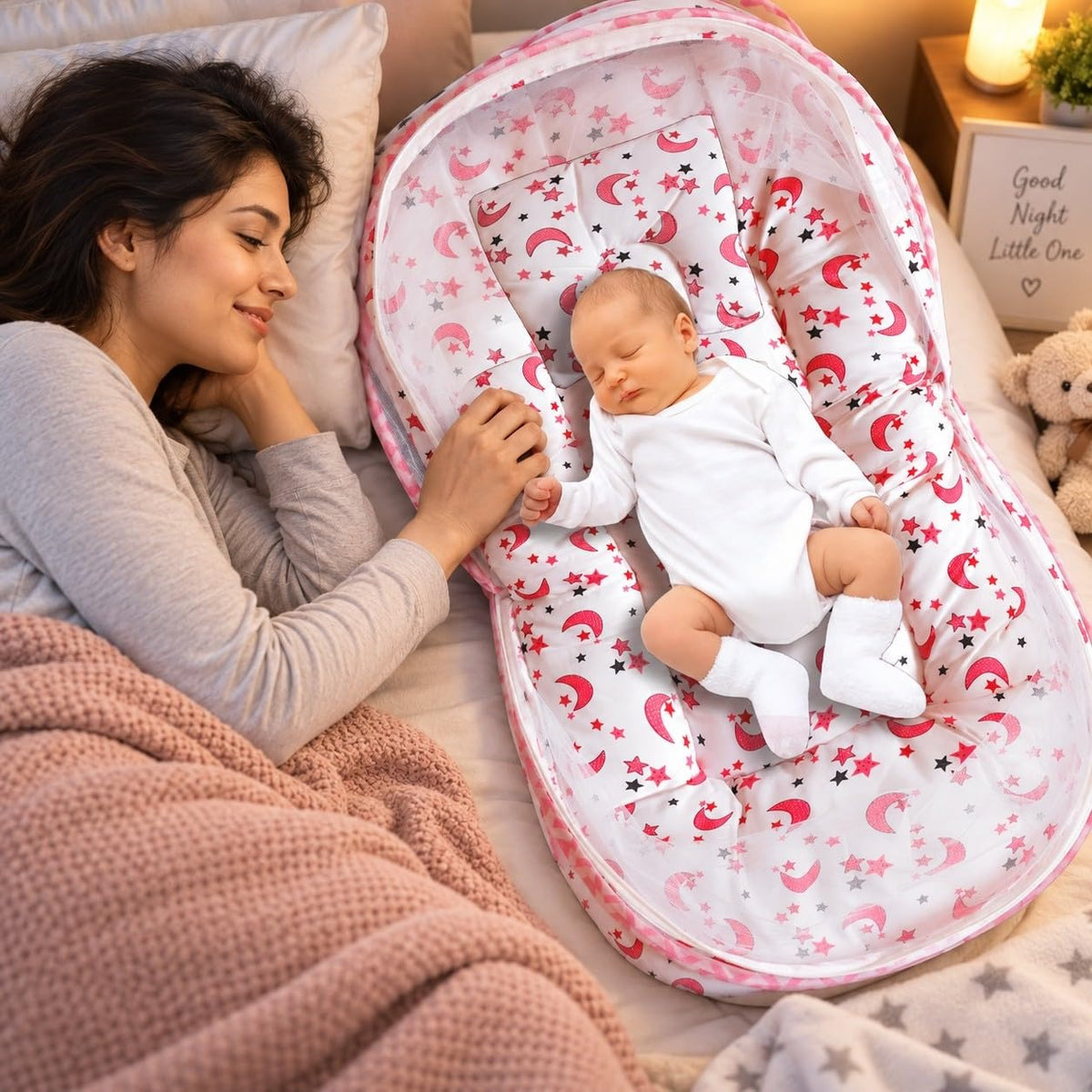 VParents Cheeky Cheeky Baby 4 Piece Bedding Set with Pillow and Bolsters Sleeping Bag and Bedding Set Combo