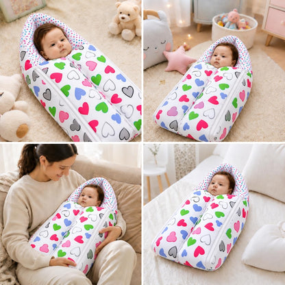 VParents Daisy Baby 4 Piece Bedding Set with Pillow and Bolsters Sleeping Bag and Bedding Set and Feeding Pillow Combo