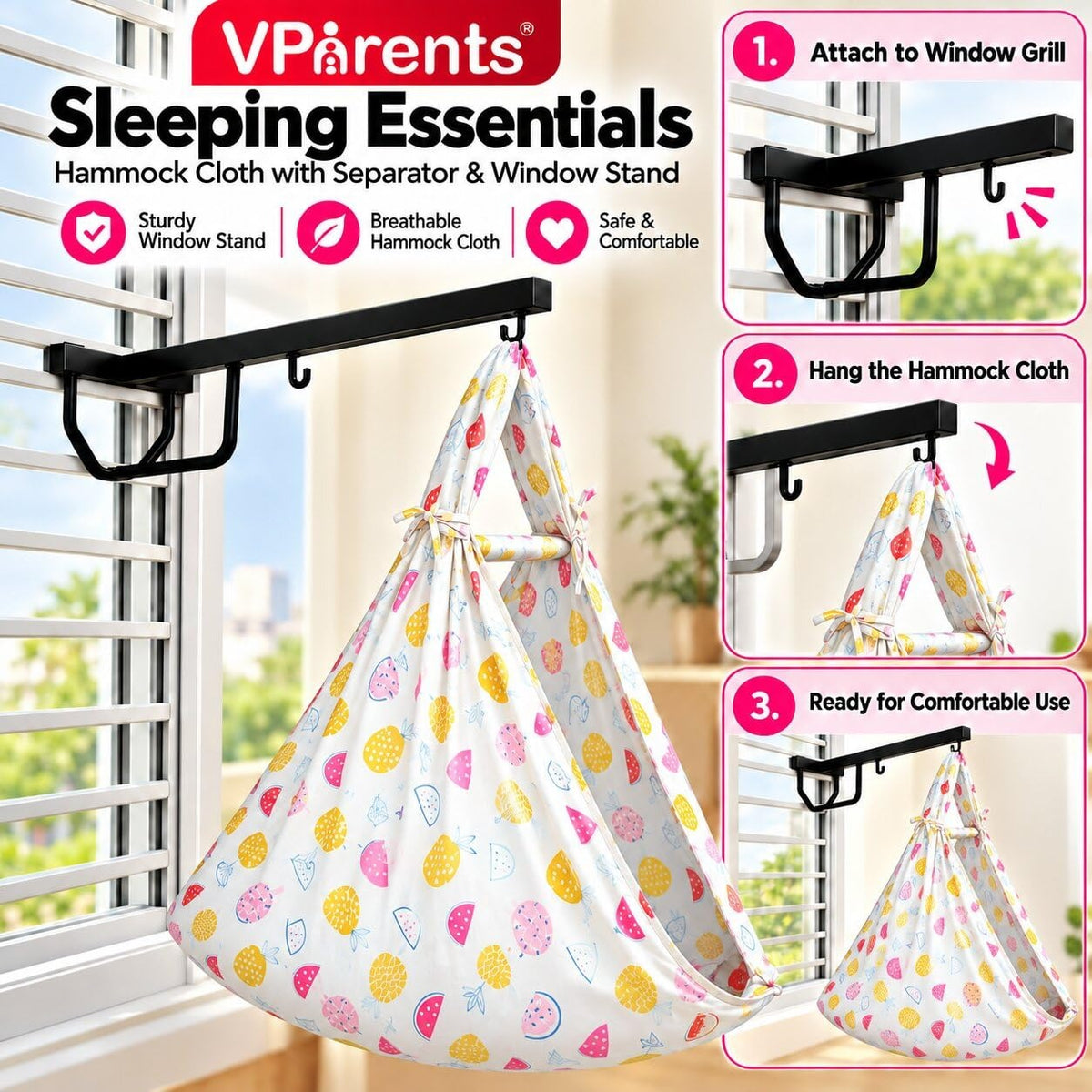 VParents Fruity Baby Cradle Cloth with Seperator