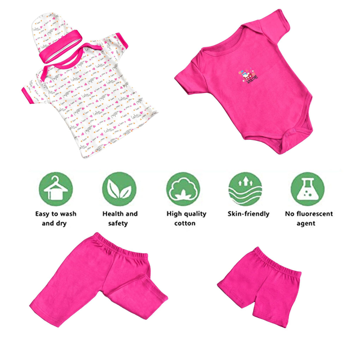 VParents Honey Punch New Born Baby Gift Set (Pink, Pack of 8)
