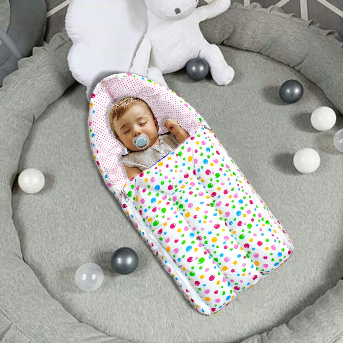 VParents Rosy Baby Feeding Pillow Bedding Set with Mosquito net and Sleeping Bag Combo