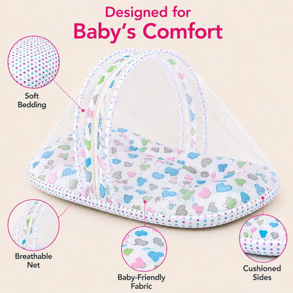 VParents Rosy Baby Feeding Pillow Bedding Set with Mosquito net and Sleeping Bag Combo