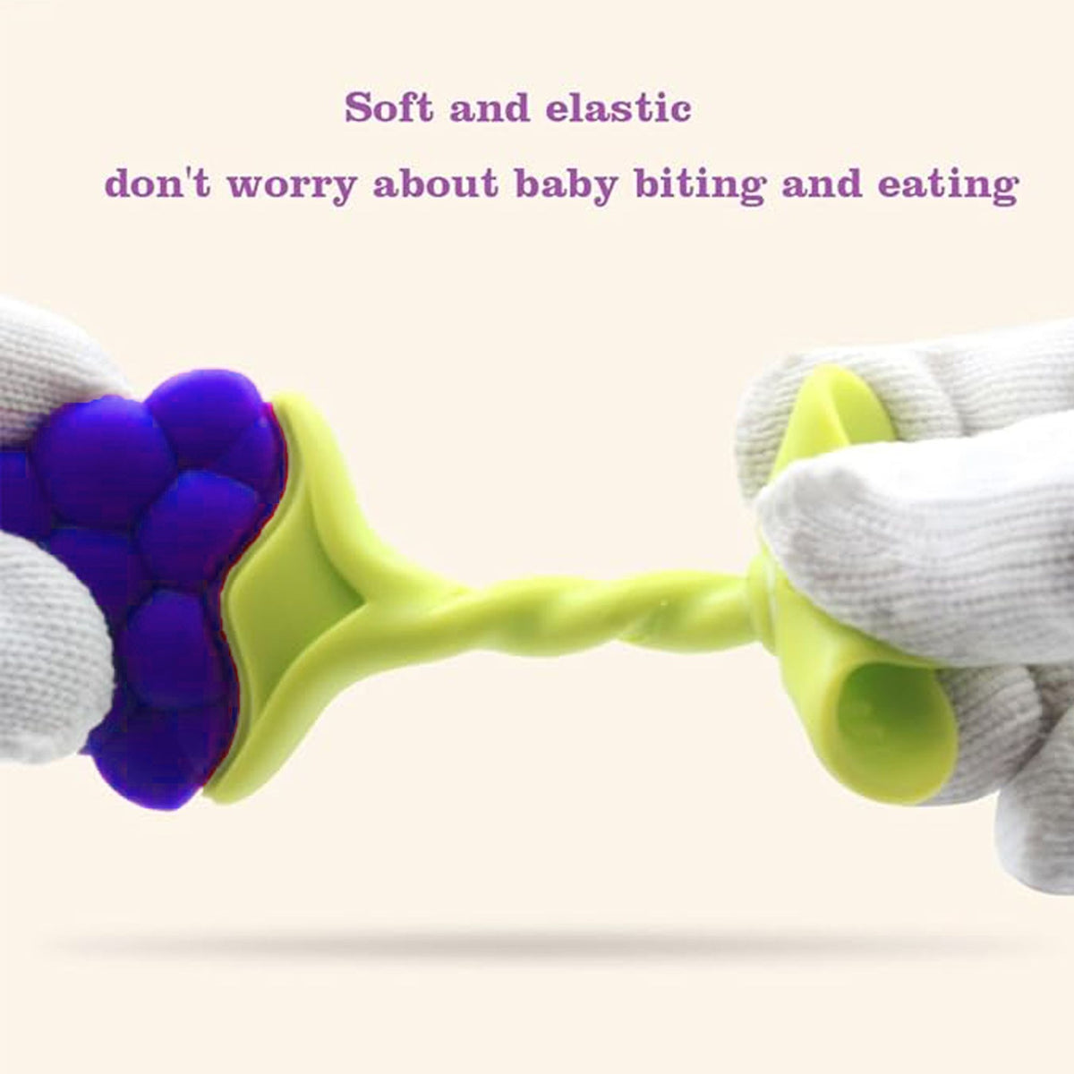 VParents Silicone Baby Teether for 3months+ baby, Teething and chewing Toys for babies BPA Free (Multicolor)