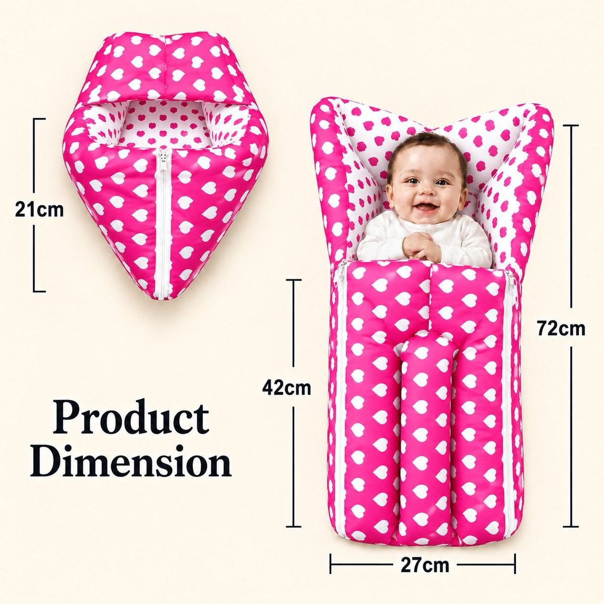VParents Rosy Baby Feeding Pillow Bedding Set with Mosquito net and Sleeping Bag Combo