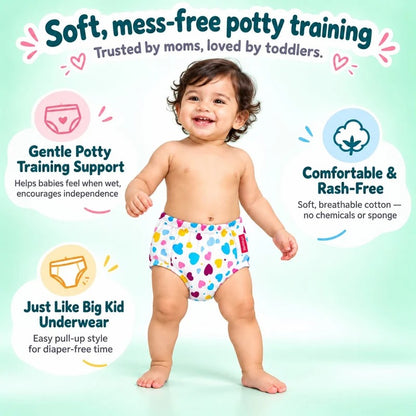VParents Padded Underwear for Babies and Toddlers with 3 Layers of Cotton Padding Potty Training  Pull Up & Diaper-Free Time Pack of 5 (2 - 3 YEARS Unicorn car boat galaxy mashroom)