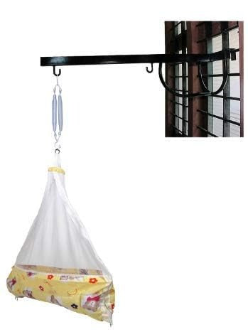 VParents Infant Baby Swing Cradle with Mosquito Net and Spring