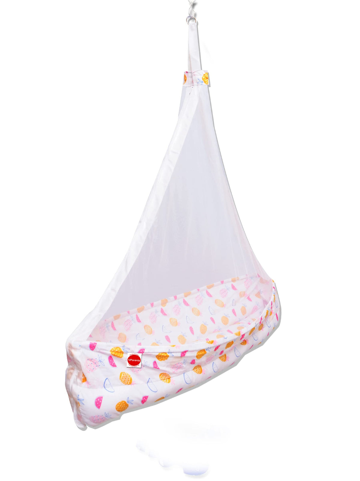 VParents fruity baby cradle with Attached bed and Mosquito net (Pink)
