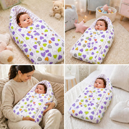 VParents Rosy Baby Feeding Pillow Bedding Set with Mosquito net and Sleeping Bag Combo