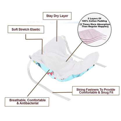VParents 9 in 1 Combo of  Padded Underwear Nappies and Cloth Diaper with insert for Diaper-Free Time (6 -12 month) Assorted Design