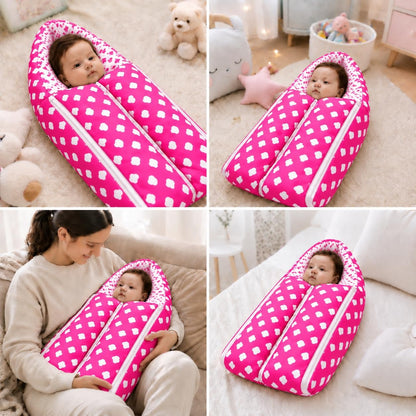 VParents Rosy Baby Feeding Pillow Bedding Set with Mosquito net and Sleeping Bag Combo