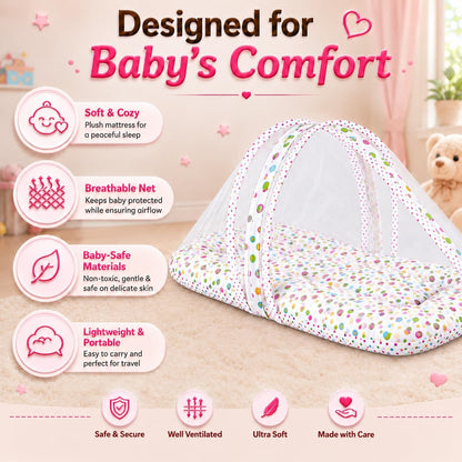 VParents Daisy Baby 4 Piece Bedding Set with Pillow and Bolsters Sleeping Bag and Bedding Set and Feeding Pillow Combo