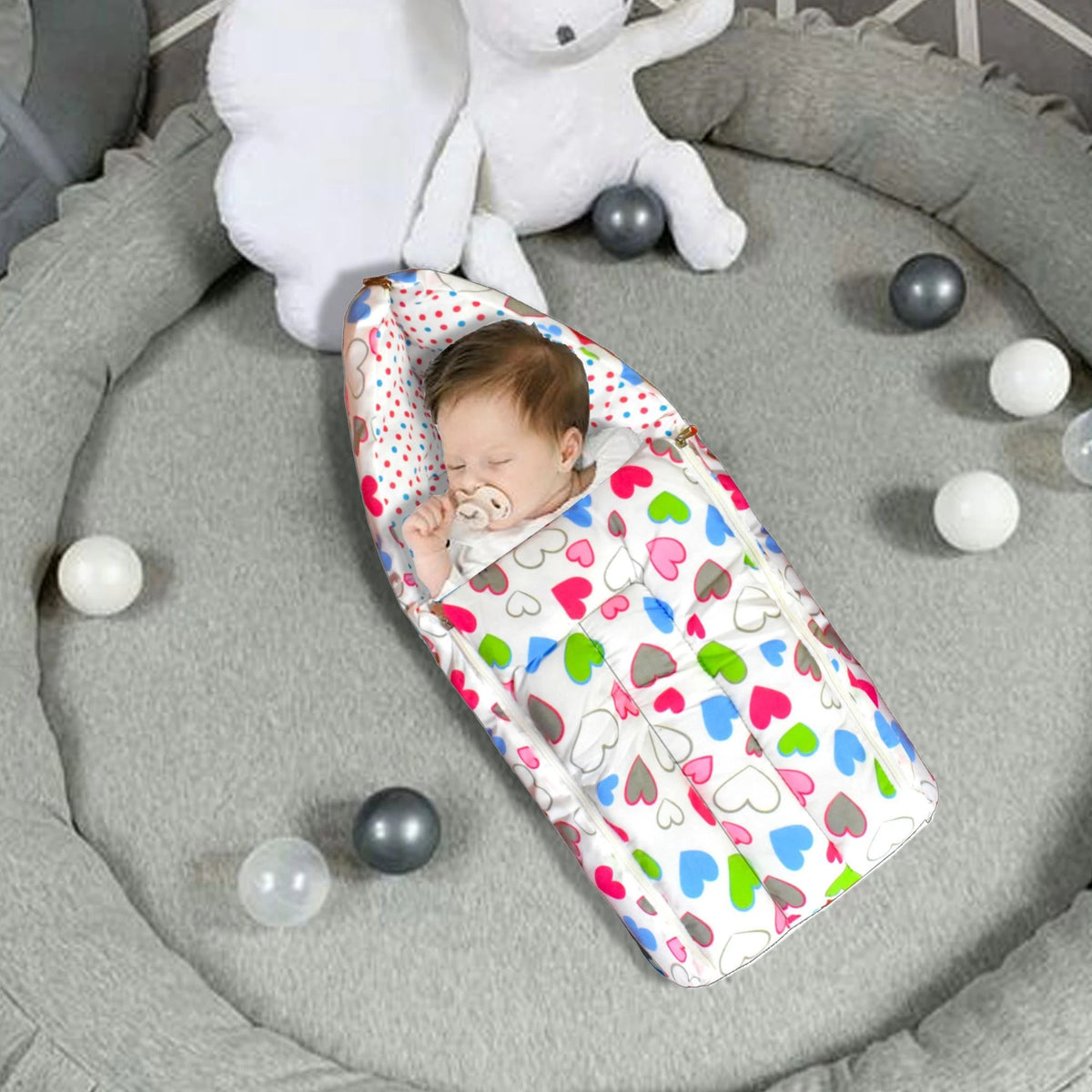 VParents Rosy Baby Feeding Pillow Bedding Set with Mosquito net and Sleeping Bag Combo