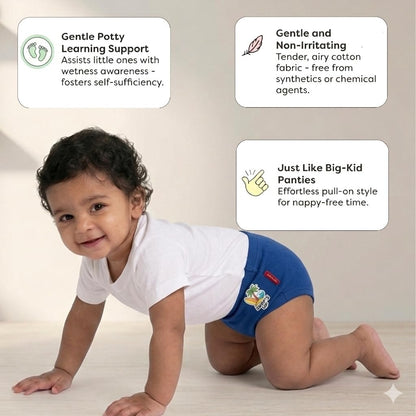 VParents Bloomer for Kids Unisex, 100% Pure Cotton Soft & Breathable Underwear Bloomers for Baby Comfortable & Durable pack of 2