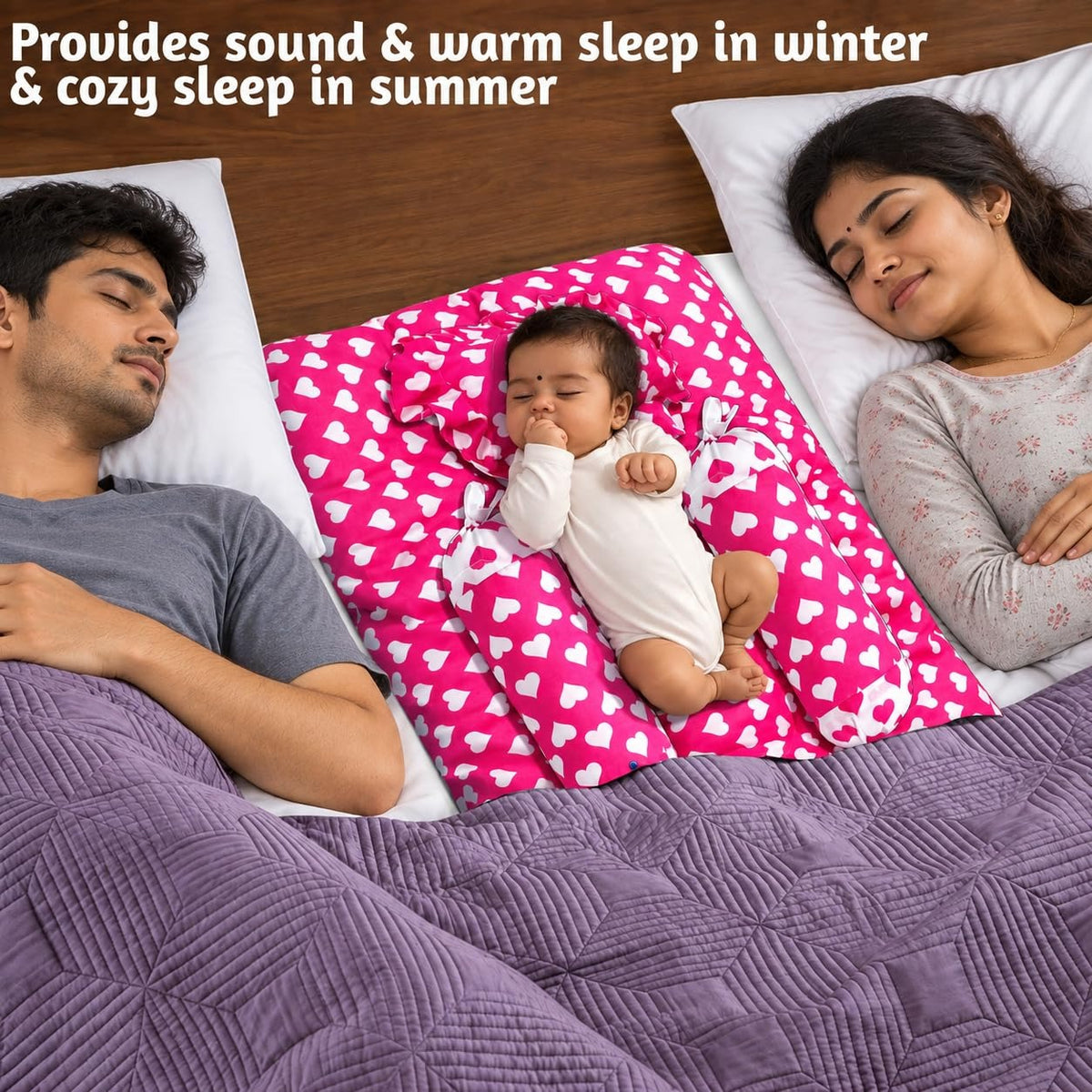 VParents Daisy Baby 4 Piece Bedding Set with Pillow and Bolsters Sleeping Bag and Bedding Set and Feeding Pillow Combo