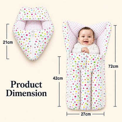 VParents Daisy Baby 4 Piece Bedding Set with Pillow and Bolsters Sleeping Bag and Bedding Set and Feeding Pillow Combo