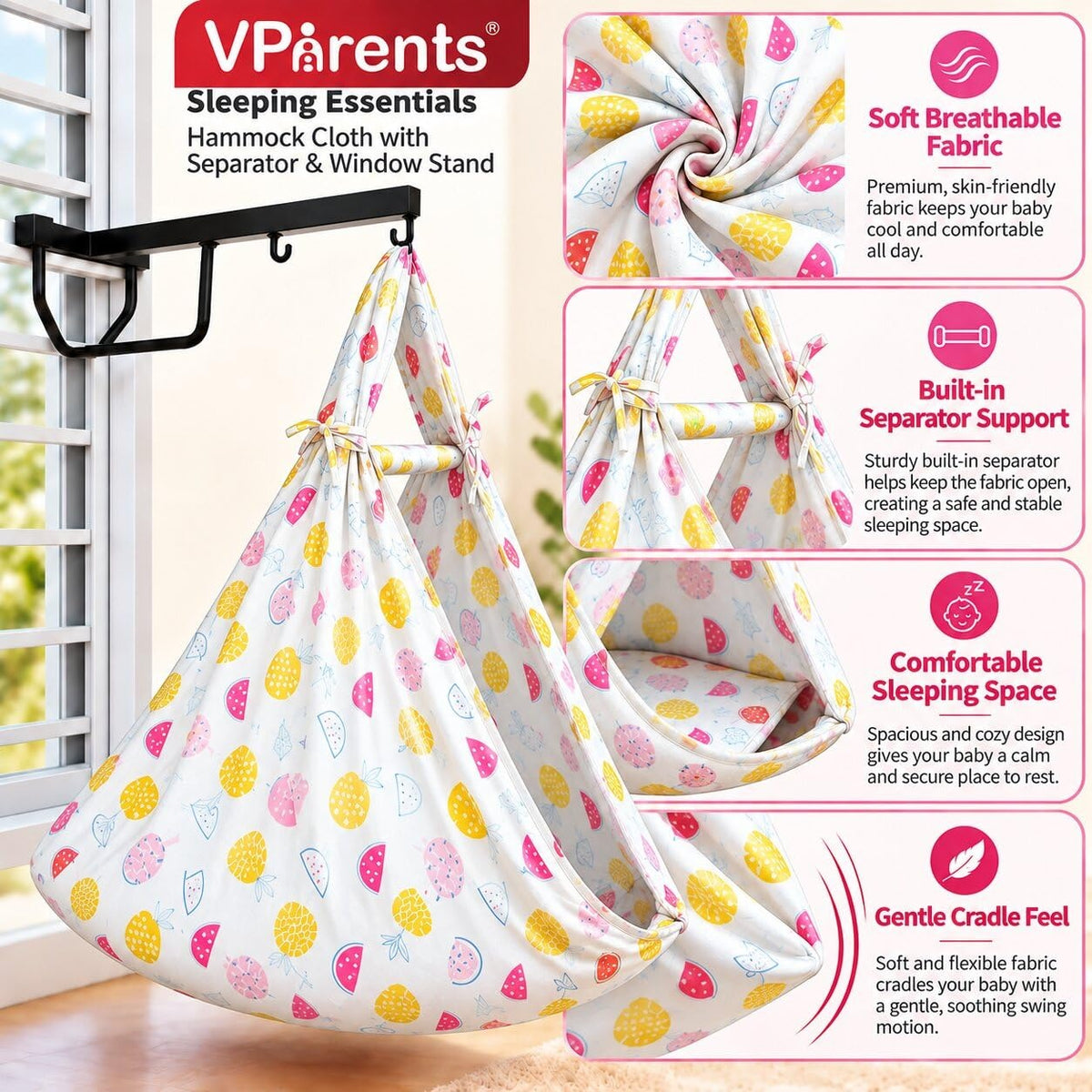 VParents Fruity Baby Cradle Cloth with Seperator
