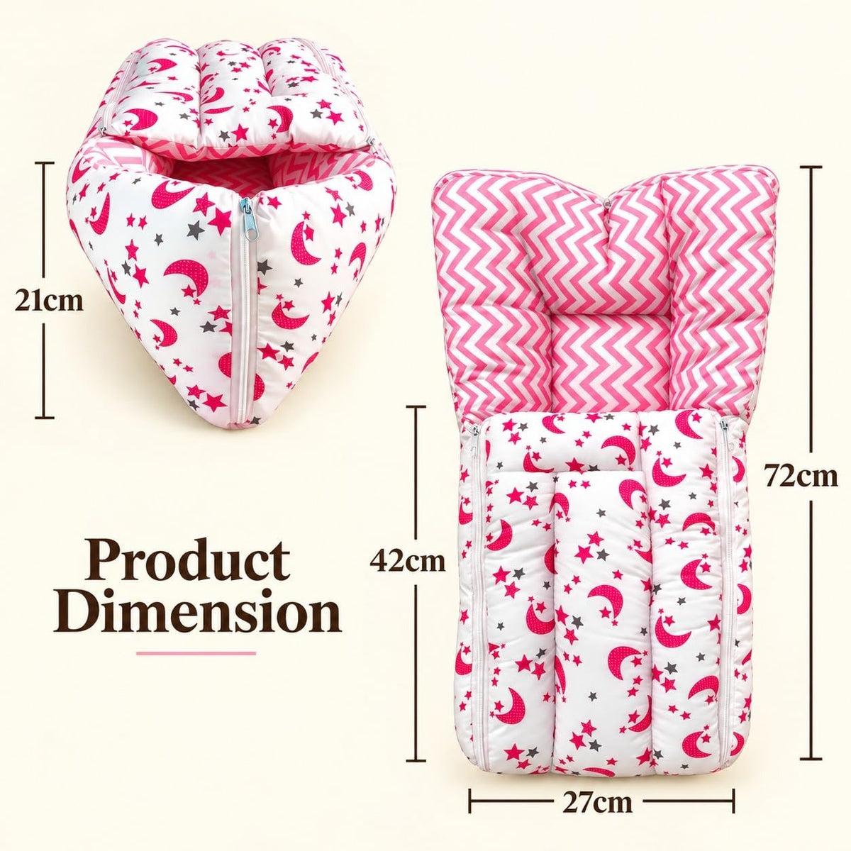 VParents Cheeky Cheeky Baby 4 Piece Bedding Set with Pillow and Bolsters Sleeping Bag and Bedding Set Combo
