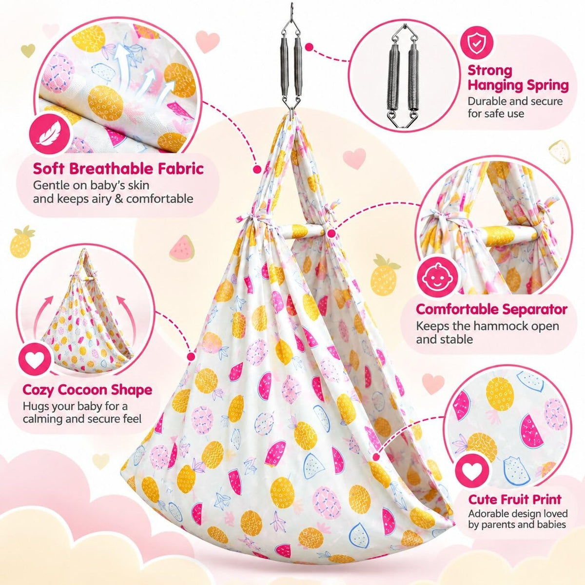 VParents Fruity Baby Cradle Cloth with Seperator