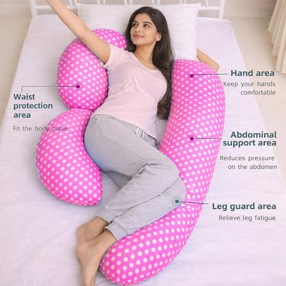 VParents Pregnancy Pillow for Women, Soft Maternity Pillows for Pregnancy Sleeping, Support for Back, Belly, HIPS, Legs, Maternity Pillow with Detachable and Adjustable Pillow Cover