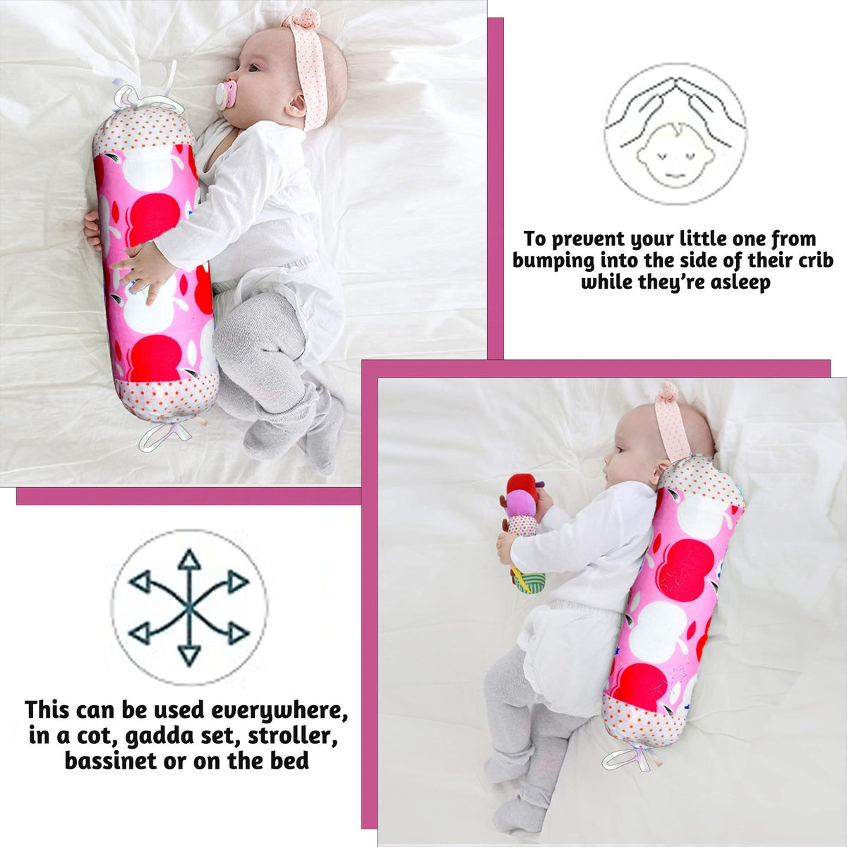 VParents Cheeky Cheeky Baby 4 Piece Bedding Set with Pillow and Bolsters