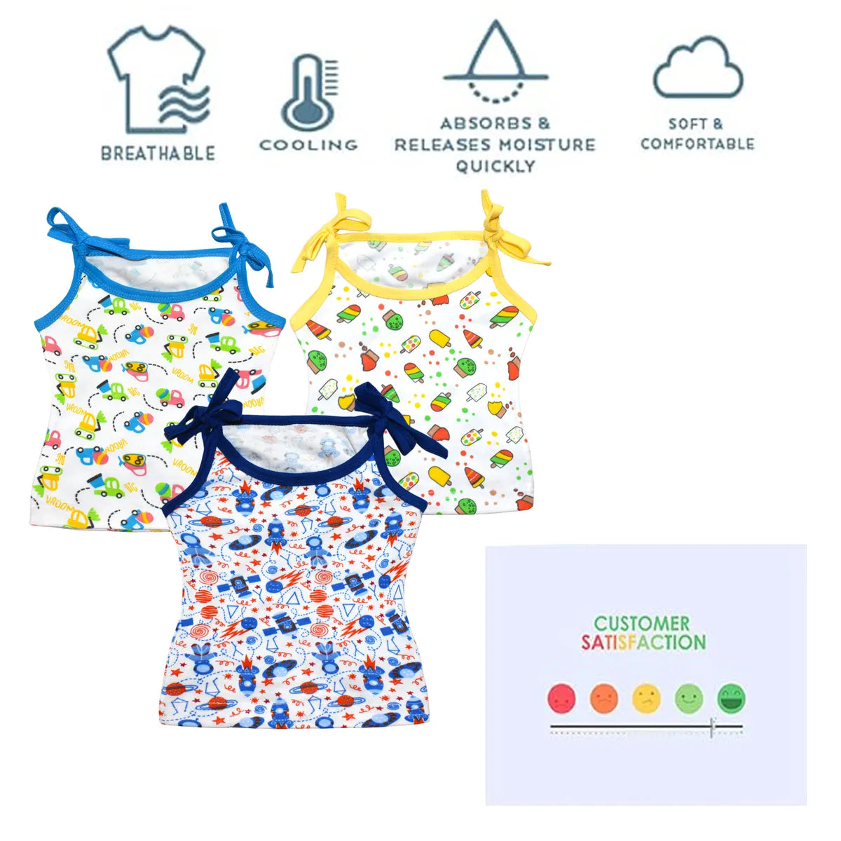 VParents Cotton New Born Baby Boy's & Baby Girls jabla -Multicolour