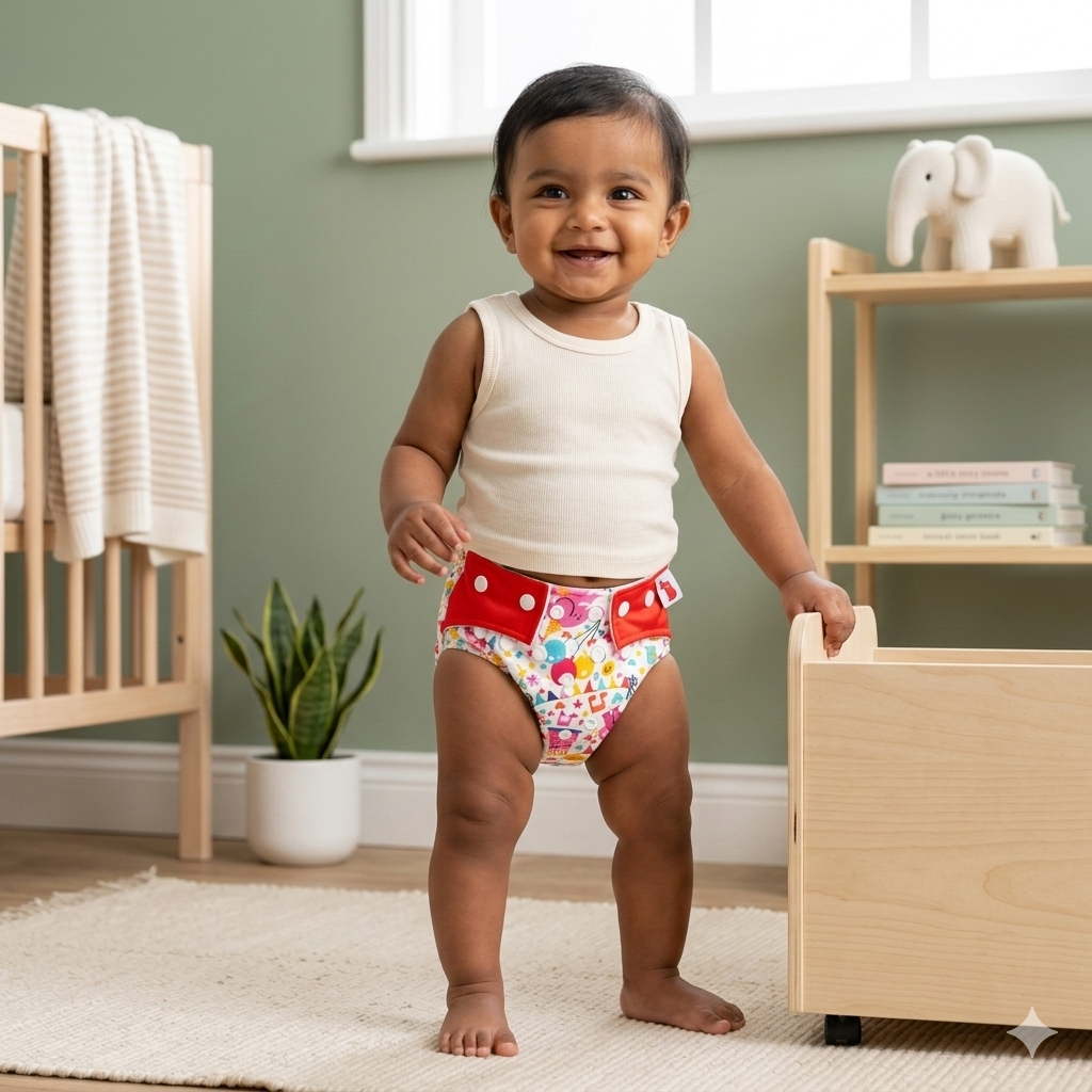 VParents  Reusable and Adjustable Cloth Diapers With ulta absorbent Insert with 5 layers- washable (Multi Colour)