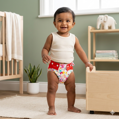 VParents  Reusable and Adjustable Cloth Diapers With ulta absorbent Insert with 5 layers- washable (Multi Colour)