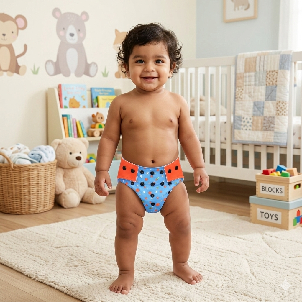 VParents  Reusable and Adjustable Cloth Diapers With ulta absorbent Insert with 5 layers- washable (Multi Colour)