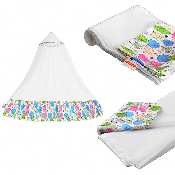 VParents Mosquito Net for Baby Cradle Jhula Saree with Zip Opening at bottom