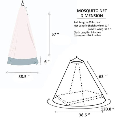 VParents Mosquito Net for Baby Cradle Jhula Saree with Zip Opening at bottom