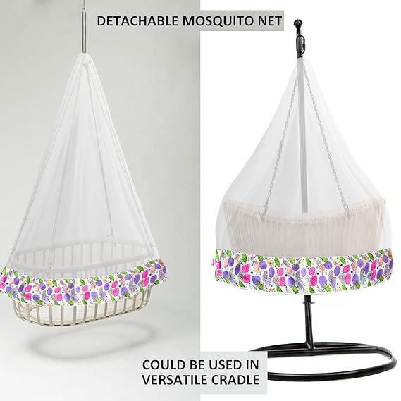 VParents Mosquito Net for Baby Cradle Jhula Saree with Zip Opening at bottom