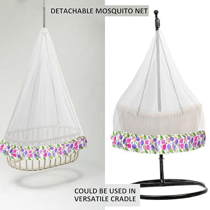 VParents Mosquito Net for Baby Cradle Jhula Saree with Zip Opening at bottom