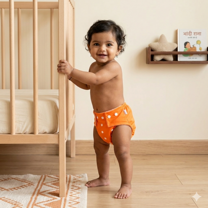 VParents  Reusable and Adjustable Cloth Diapers With ulta absorbent Insert with 5 layers- washable (Multi Colour)