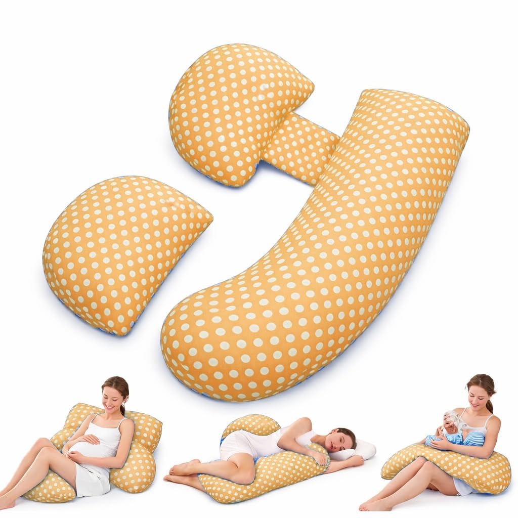 VParents Pregnancy Pillow for Women, Soft Maternity Pillows for Pregnancy Sleeping, Support for Back, Belly, HIPS, Legs, Maternity Pillow with Detachable and Adjustable Pillow Cover