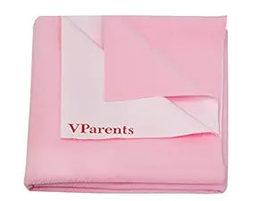 VParents Chubby Cheeks Water Proof Baby Bed Protector Reusable Dry Sheet (Pink and Blue) (Large) (100 X 140) Pack of 2