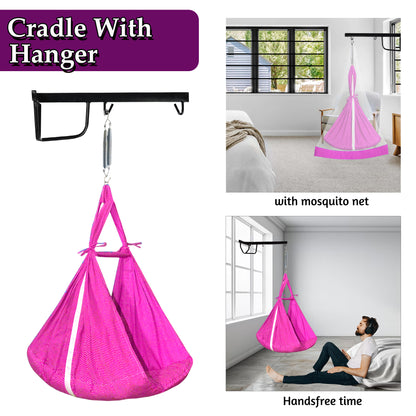 VParents Infant Baby Swing Cradle with Mosquito net Spring and Metal Window Cradle Hanger