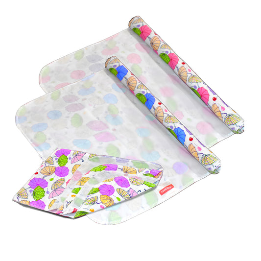 VParents Chunky Nappy Changing Mat Sleeping mats Water Proof Bed Protector sheet for New Born Baby  (0-3 Months) pack of 3 Pink blue and purple VParents
