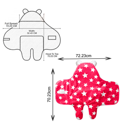 VParents  Soft Hooded Baby Blanket Wrapper for New Born (0-6months)