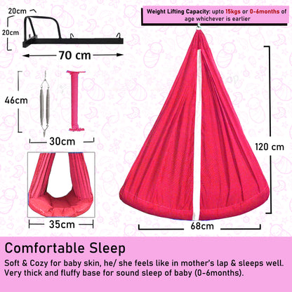 VParents Infant Baby Swing Cradle with Mosquito net Spring and Metal Window Cradle Hanger